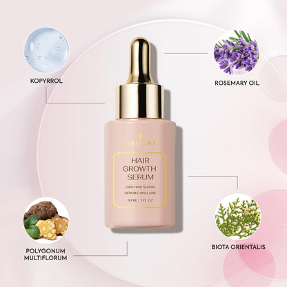 Hair Growth Serum: Veganic Natural Hair Growth Oil - Hair Loss Treatment for Women and Men - GRO Hair Serum for Thining Hair - Fuller Thicker and Healthier Hair in 90 Days, 1 Fl Oz