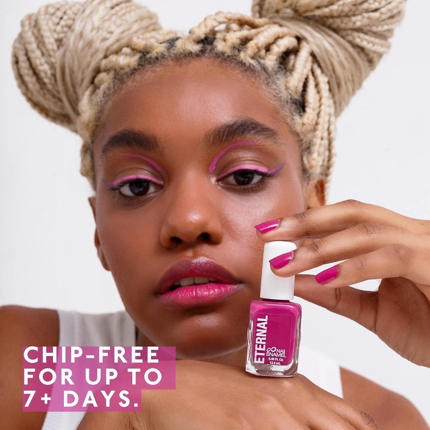 Glitter Nail Polish Set for Women (PINKFETTI) - Hot Pink Nail Polish Set for Girls | Long Lasting & Quick Dry Natural Nail Polish Kit for Home DIY Mani Pedi | Made in USA, 13.5Ml (Set of 5)