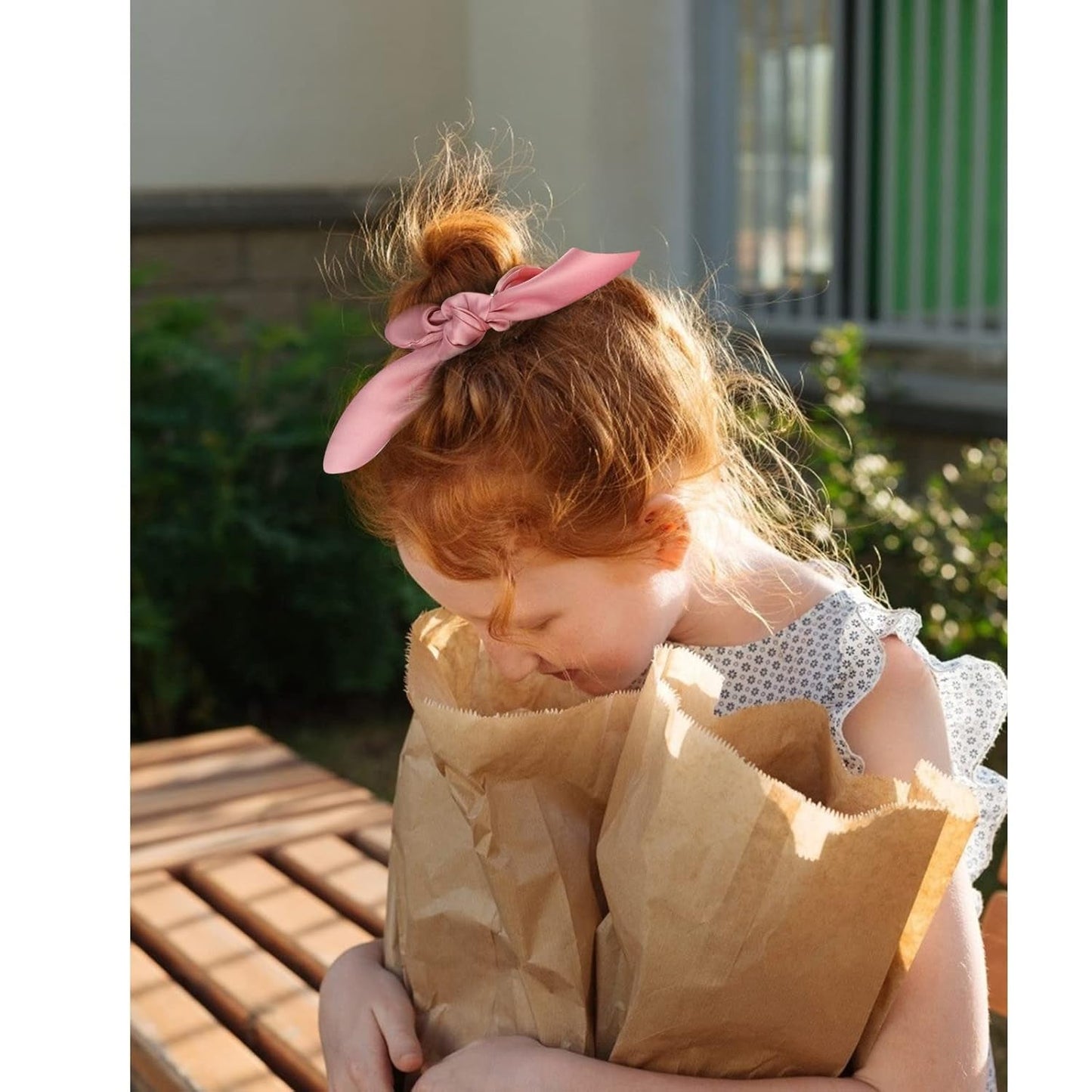 20 Pack Pink Bow Scrunchies for Thick Hair, Satin Silk Ponytail Holders with Ribbon for Girls and Women