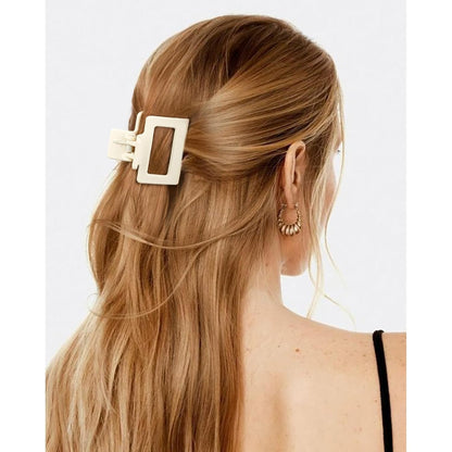 8 Pack Medium Small Hair Clips Set 2"" Rectangle and 1.6"" Double Row Teeth Hair Claw Clips for Thin Short Hair Matte Hair Clips Hair Accessories for Women Girls, Beige, Brown, Khaki, Black
