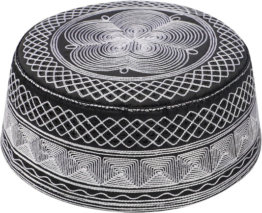 Muslim Prayer Kufi Hat for Men Boys Islamic Beanie Skull Cap Prayer Headwear Embroidery Kofia Topi Sun Hat Ramadan Eid Gift