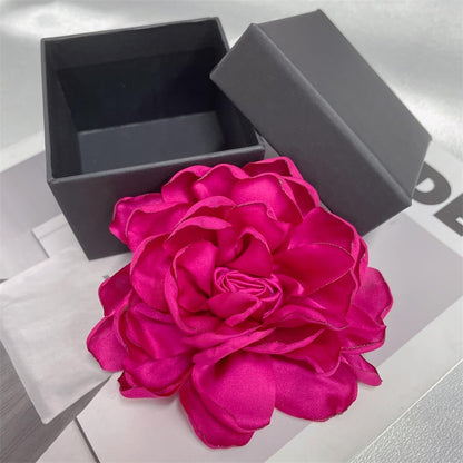 Dainty Fabric Rose Flower Large Brooch Lapel Pins Flower Brooches Pin Classic for Wedding Party Dance Banquet for Women Dress Suit Clothes Accessories Jewelry 100Mm