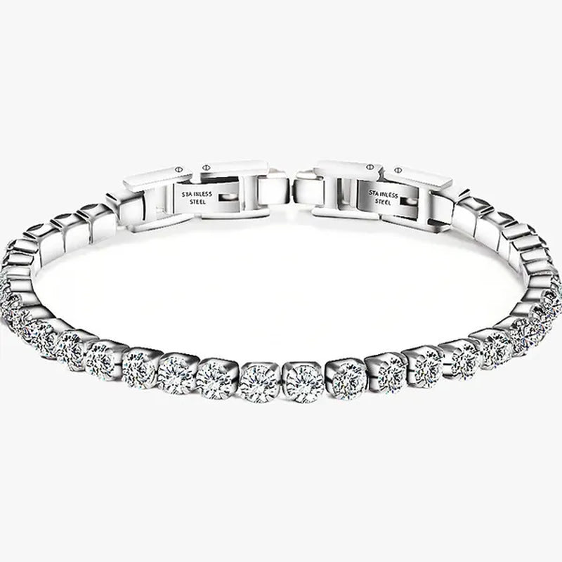 Women's Chain Bracelets 14K Gold Plated Cubic Zirconia Classic Tennis Bracelet Gold Bangle for Lady AD1174