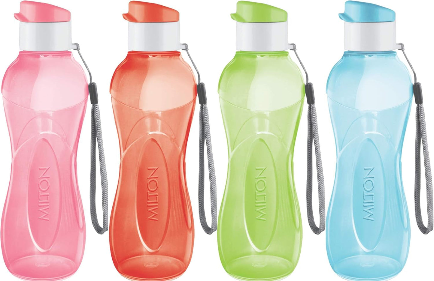 Water Bottle Kids Reusable Leakproof 17 Oz 4-Pack Plastic Wide Mouth Large Big Drink Bottle BPA & Leak Free with Handle Strap Carrier for Cycling Camping Hiking Gym Yoga - WORLD TIME VISITS