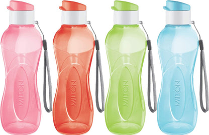 Water Bottle Kids Reusable Leakproof 17 Oz 4-Pack Plastic Wide Mouth Large Big Drink Bottle BPA & Leak Free with Handle Strap Carrier for Cycling Camping Hiking Gym Yoga - WORLD TIME VISITS