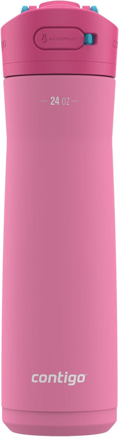 Ashland Chill 2.0 Stainless Steel Water Bottle with AUTOSPOUT Lid, 24 Oz, Azalea - WORLD TIME VISITS