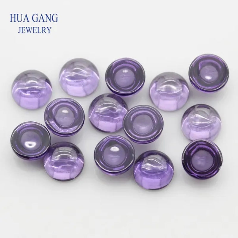 200Pcs/Lot Purple Cubic Zirconia Stone round Shape Cabochon Cut Flat Back Loose CZ Stone Synthetic Gems for Jewelry 4Mm 6Mm