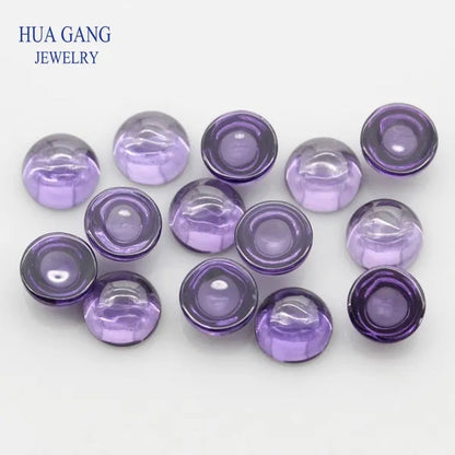 200Pcs/Lot Purple Cubic Zirconia Stone round Shape Cabochon Cut Flat Back Loose CZ Stone Synthetic Gems for Jewelry 4Mm 6Mm