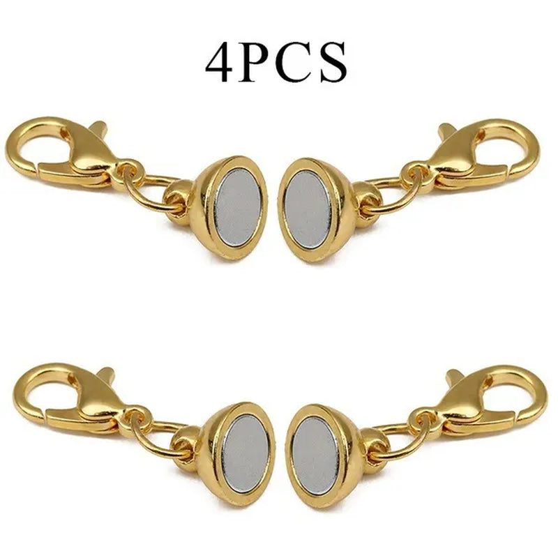 10/4 Pcs Magnetic Clasp DIY Jewelry Accessories Gold Necklace Bracelet Connector Hook Clasp Metal Silver
