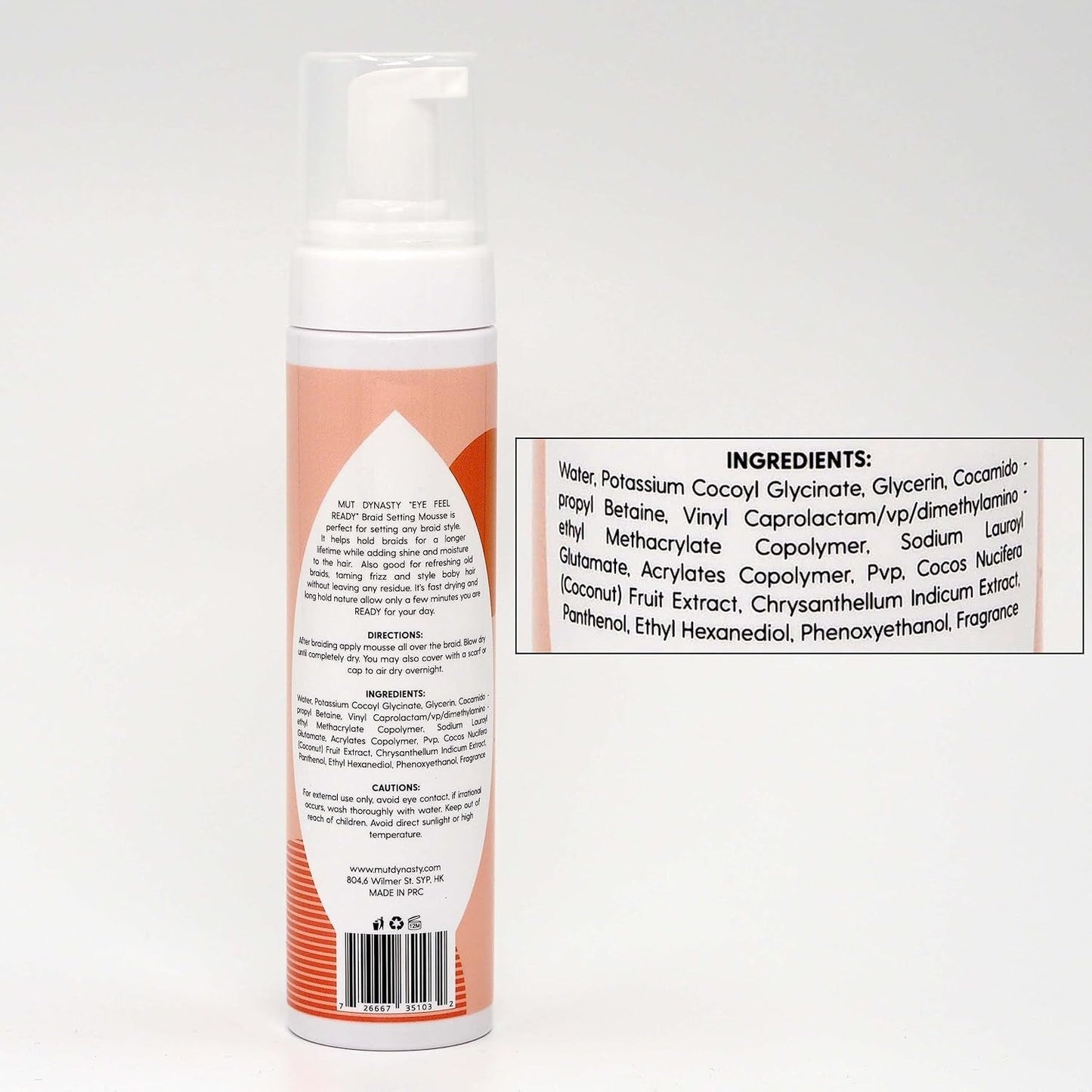 Moose Hair Setting Lotion Foam for Box Braids and Long-Lasting Hold - Professional Braiding Sealer Mousse for Black Women, 8.4Oz/250Ml