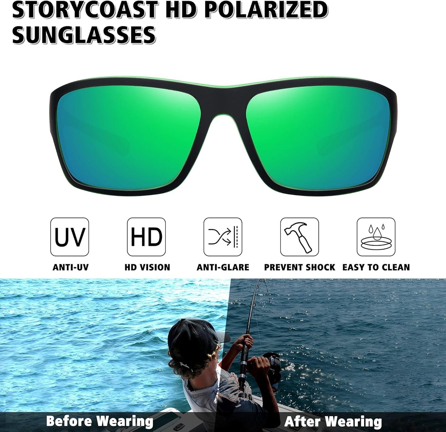 Polarized Sports Sunglasses for Men Women Unbreakable Frame Cycling Fishing Driving - WORLD TIME VISITS