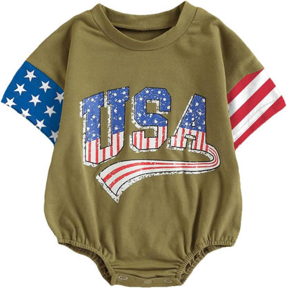 4Th of July Baby Boy Girl Outfit Newborn Infant Oversize Bubble Romper 4Th of July Baby Boy Girl - WORLD TIME VISITS