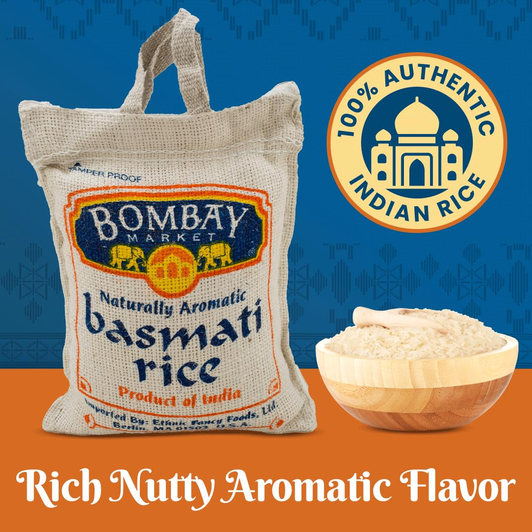 White Basmati Rice - Aromatic & Nutty Flavor Basmati Rice - Long Grain Rice Basmati (4 Pound Bag) - WORLD TIME VISITS