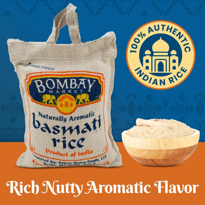 White Basmati Rice - Aromatic & Nutty Flavor Basmati Rice - Long Grain Rice Basmati (4 Pound Bag) - WORLD TIME VISITS
