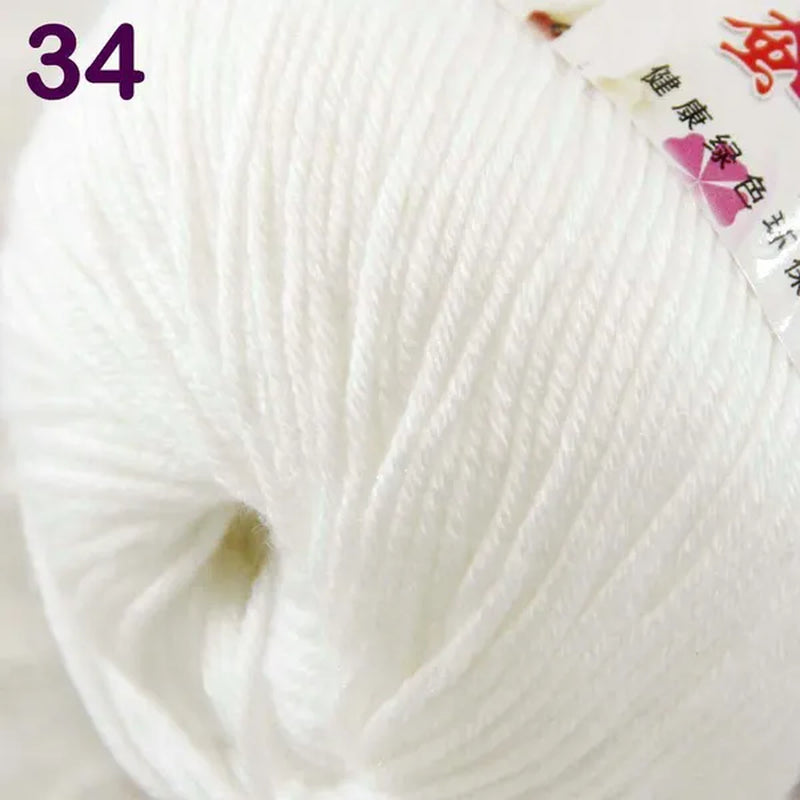 Sale New 300G/882Y Soft Cashmere Silk Wool Hand Knitting Baby Yarn White 1834