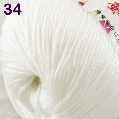 Sale New 300G/882Y Soft Cashmere Silk Wool Hand Knitting Baby Yarn White 1834
