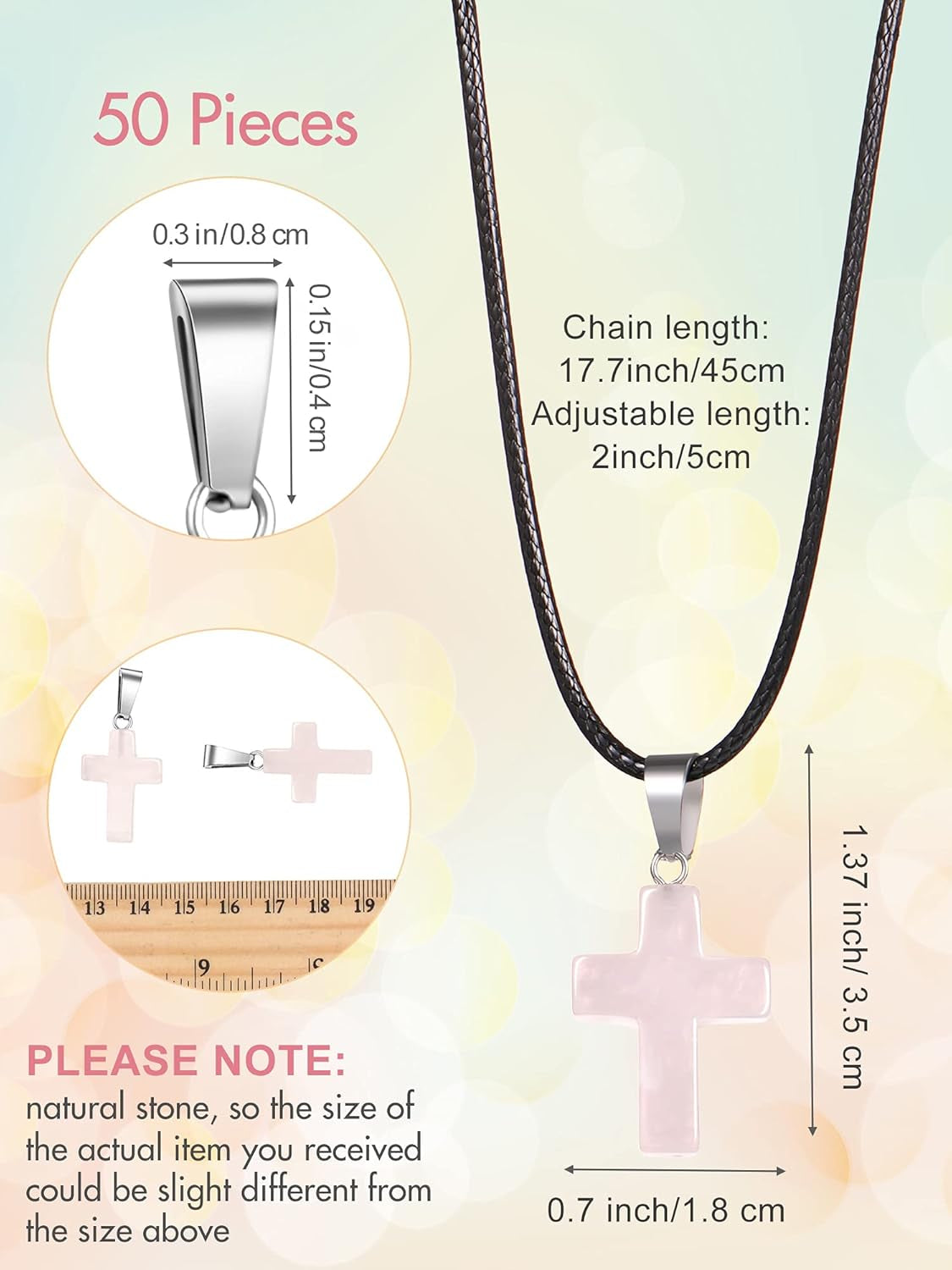 Stone Cross Gemstone Pendant Charms Cross Quartz Crystal Charms for Necklace Earring Bracelet Jewelry Making