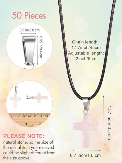 Stone Cross Gemstone Pendant Charms Cross Quartz Crystal Charms for Necklace Earring Bracelet Jewelry Making