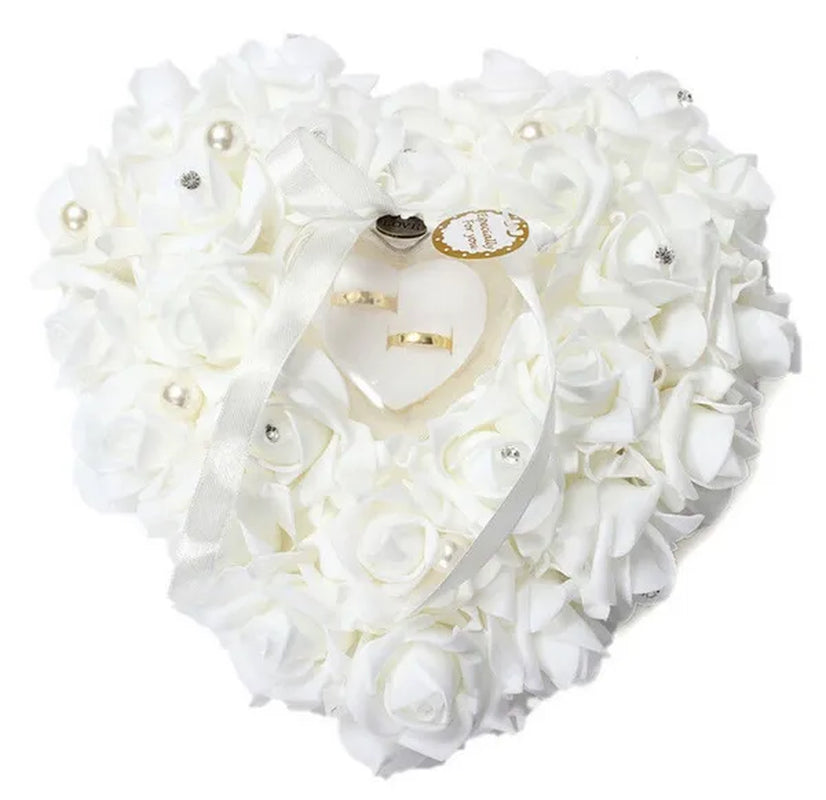 Wedding Favors Rose Heart Shaped Design Box Pillow Cushion Case Holder Gift