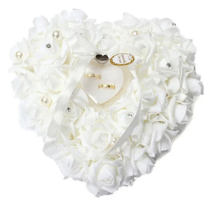 Wedding Favors Rose Heart Shaped Design Box Pillow Cushion Case Holder Gift
