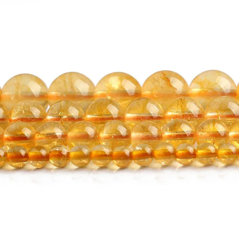1pcs Natural Citrines Yellow Crystal Quzrtz Round Beads for Jewelry Making 15'' Strand DIY Bracelet 4mm 6mm 8mm 10mm