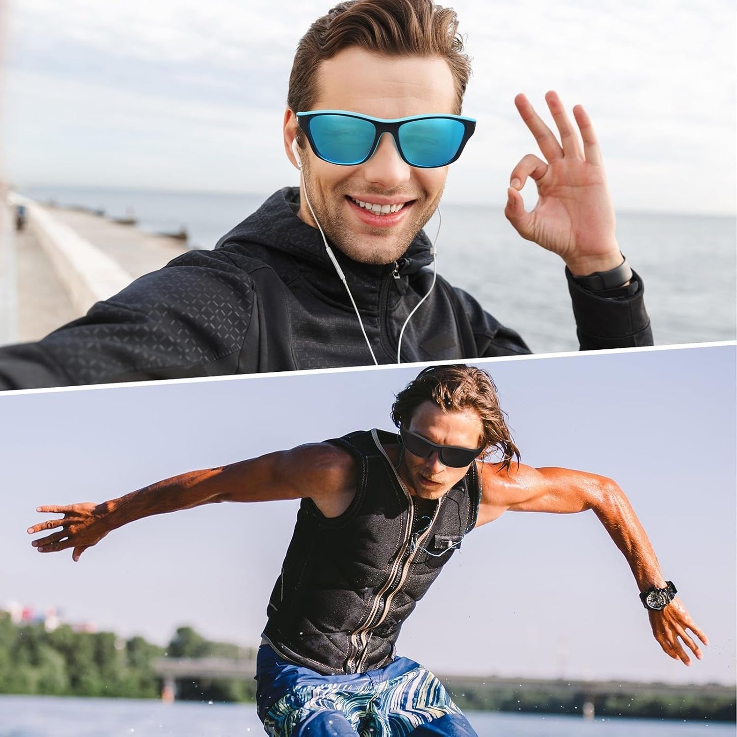 4 Pairs Men Polarized Sunglasses with UV Protection Driving Glasses Sports for Sport Outdoor Activities