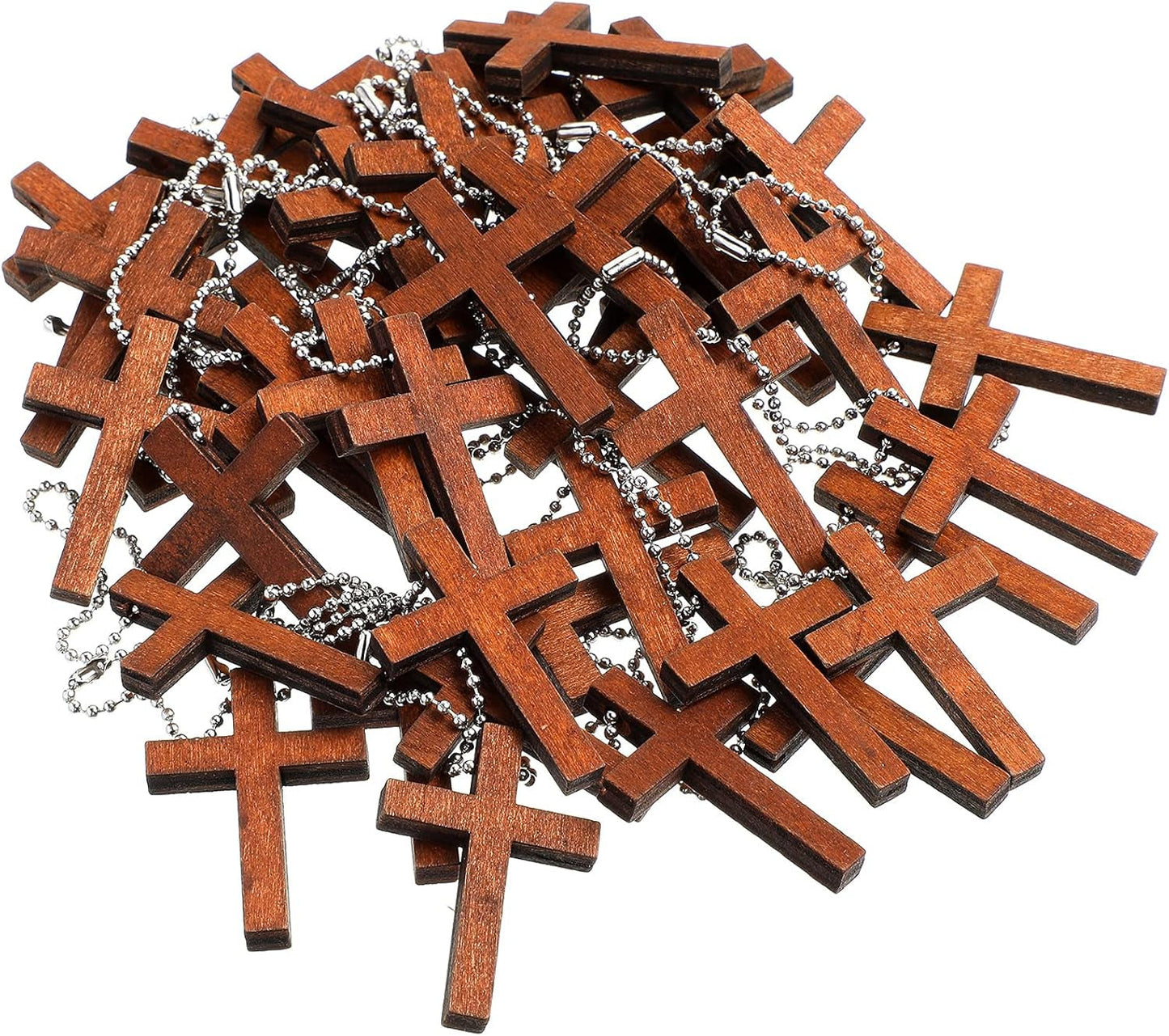 Christmas Christian Wooden Cross Charm Mini Wood Cross Stress Relief Hanging Spiritual Religious Bible Verse Gift for Social Worker Church Volunteer Prayer