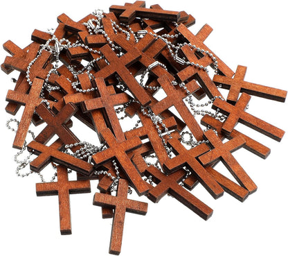 Christmas Christian Wooden Cross Charm Mini Wood Cross Stress Relief Hanging Spiritual Religious Bible Verse Gift for Social Worker Church Volunteer Prayer