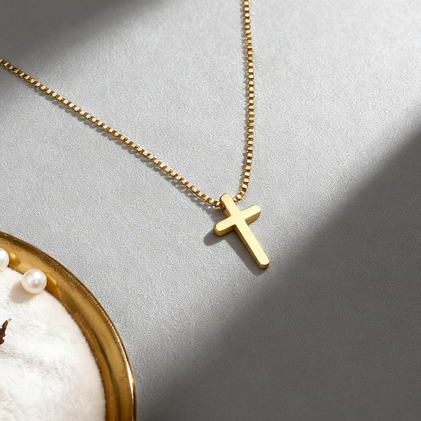 Crown Cross Necklace for Women, 14K Gold Silver Cubic Zirconia Crown Cross Necklace, Diamond Gold Silver Cross Necklaces, Dainty Cross Faith Simple Trendy Charm Jewelry Gift for Women