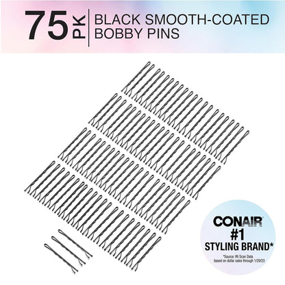 Pin & Match Bobby Pins - Hair Accessories for Women - Bobby Pins Black - Includes Storage Container - 75 Count - WORLD TIME VISITS