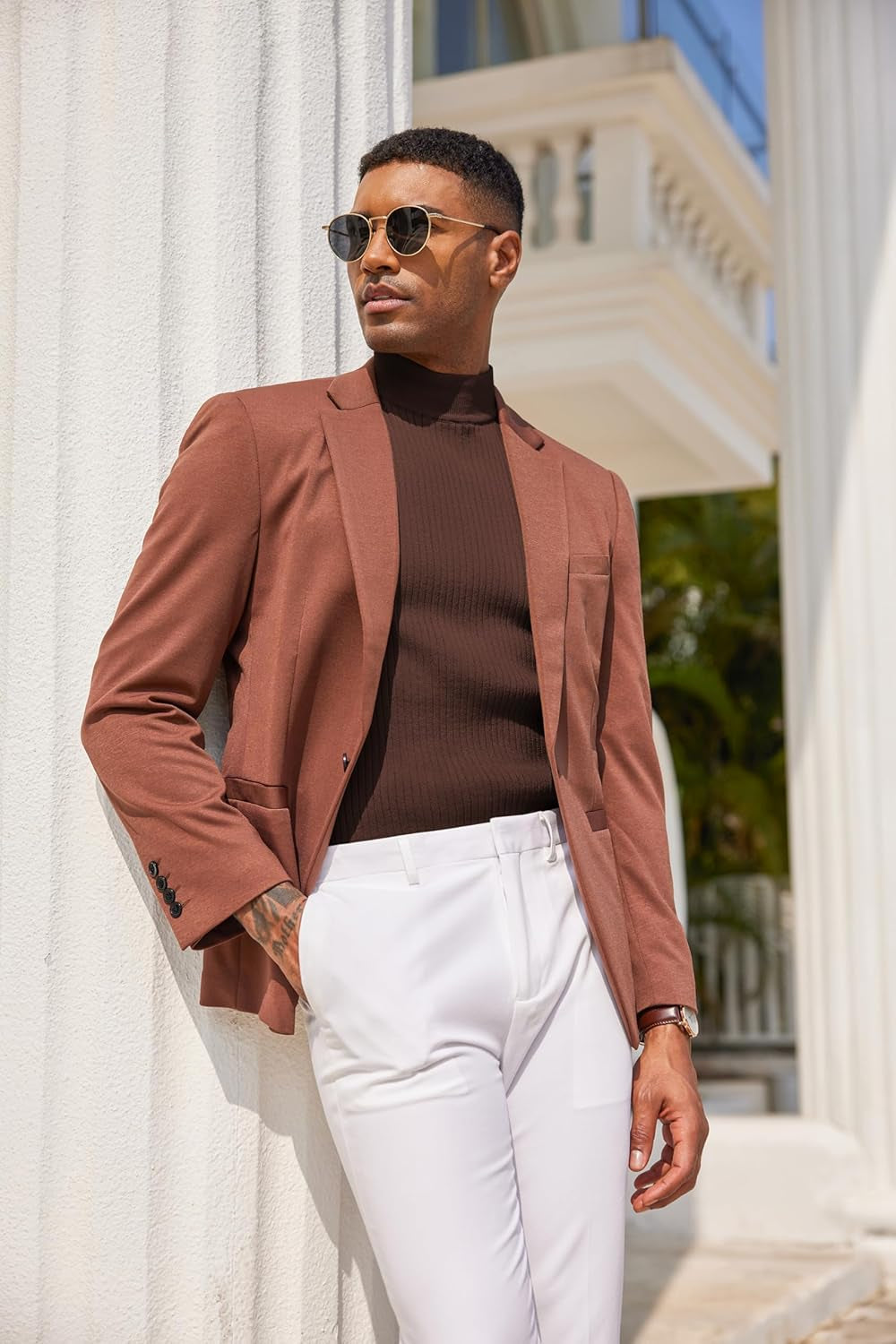Men'S Mock Turtleneck Sweater Short Sleeve Casual Basic Tops Ribbed Knit Pullover Solid Tee