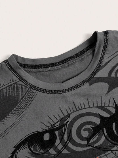 Women'S Y2K Goth Tops Graphic Vintage Eye Print Crop Tops Short Sleeve Summer Going Out Tees T Shirts