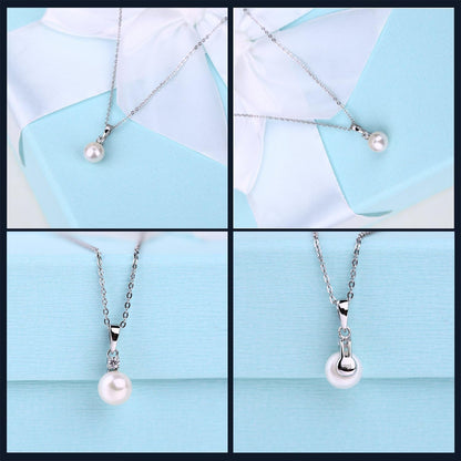 925 Sterling Silver Freshwater Cultured Pearl Pendant Necklace  Jewelry for Women,Girls