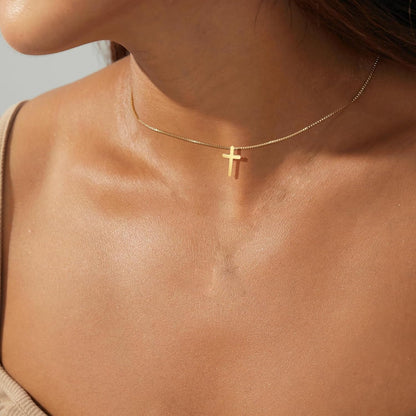 Crown Cross Necklace for Women, 14K Gold Silver Cubic Zirconia Crown Cross Necklace, Diamond Gold Silver Cross Necklaces, Dainty Cross Faith Simple Trendy Charm Jewelry Gift for Women