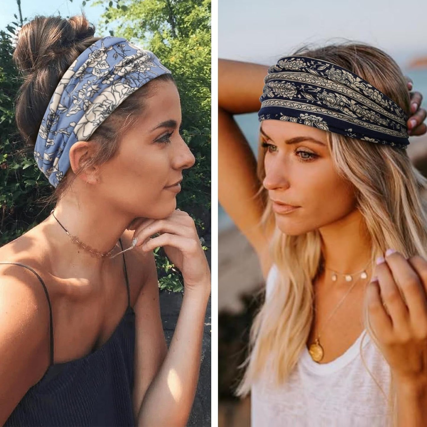 Headbands for Women Boho Elastic Hairbands for Women’S Hair Non Slip Wide Thick Head Band Fashion Soft Fabric Woman Headbands Short Hair Accessories for Women 6 Pack