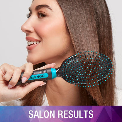 Salon Results Hairbrush for Men and Women - Detangling Hair Brush - Hairbrush for All Hair Types - Wire Bristles and Cushion Base