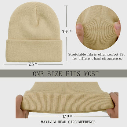 1&2 Pack Beanie for Men Women Slouchy Beanie Hats Winter Knit Caps Soft Ski Hat Unisex