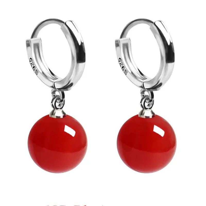 Exquisite and Fashion Yellow Agate Jade Drop Earrings for Women Luxury Stone Pearl Hoop Earrings Bridal Wedding Party Anniversary Gift Fashion Jewelry
