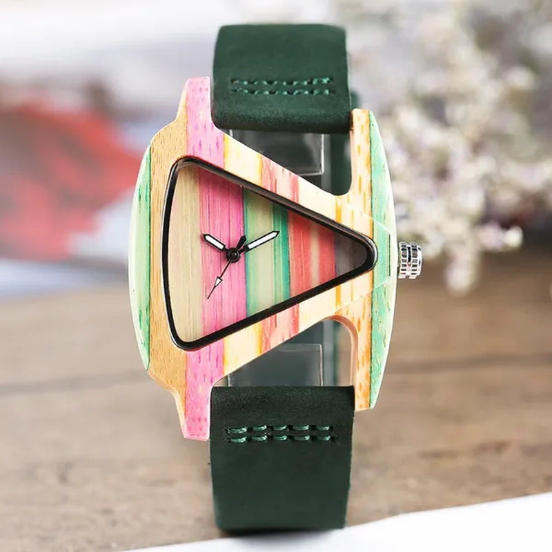 Beauty Wooden Quartz Wrist Watches for Lady Women Bracelet Gift