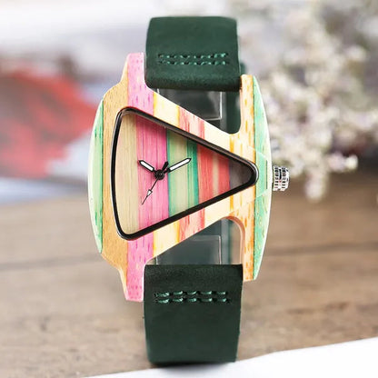 Beauty Wooden Quartz Wrist Watches for Lady Women Bracelet Gift