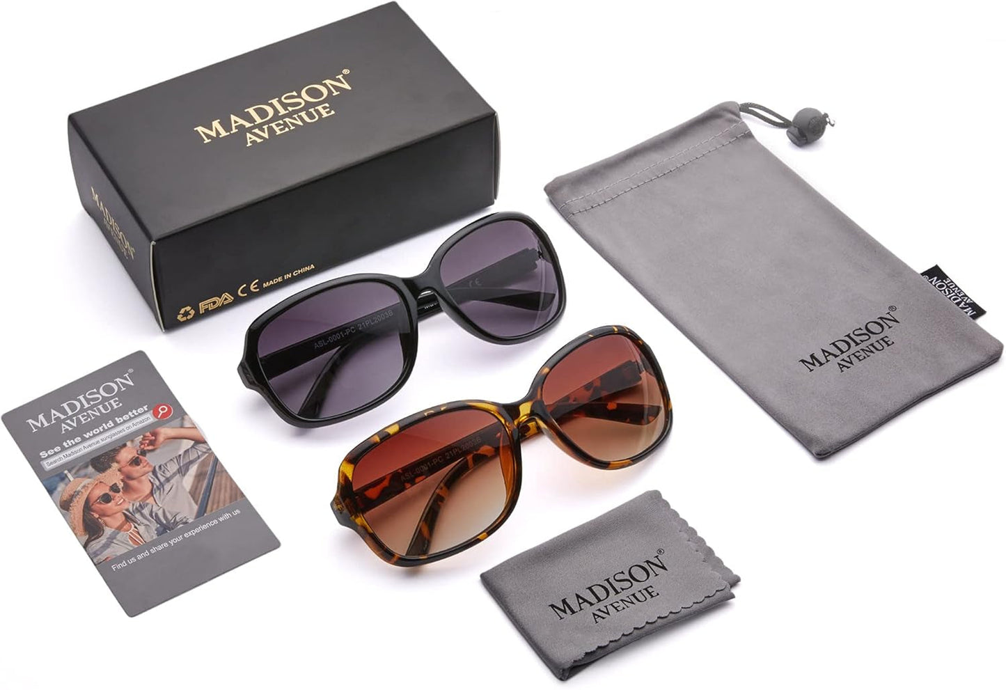 2 Pack Classic Vintage Sunglasses for Women Men,Fashion Sun Shades Glasses with UV400 Protection