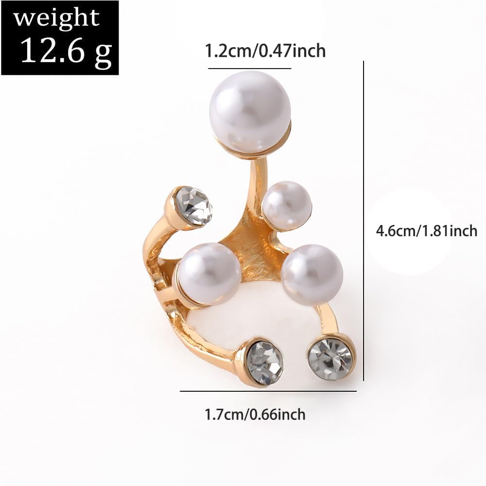 Pearl Ring for Women Promise Stacking Pearl Rings Adjustable Open Pearl Finger Ring Trendy Personality Christmas Pearl Jewerly Prom Dress Jewerly