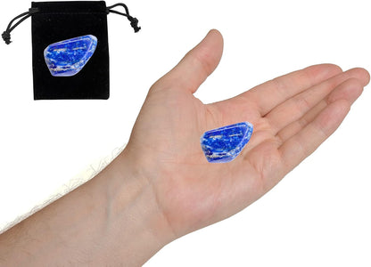 Lapis Lazuli Healing Crystal Stones, 1.25-2.0" Large Reiki Healing Gemstones Natural Tumbled Polished Stones for Energy Witchcraft Therapy Meditation