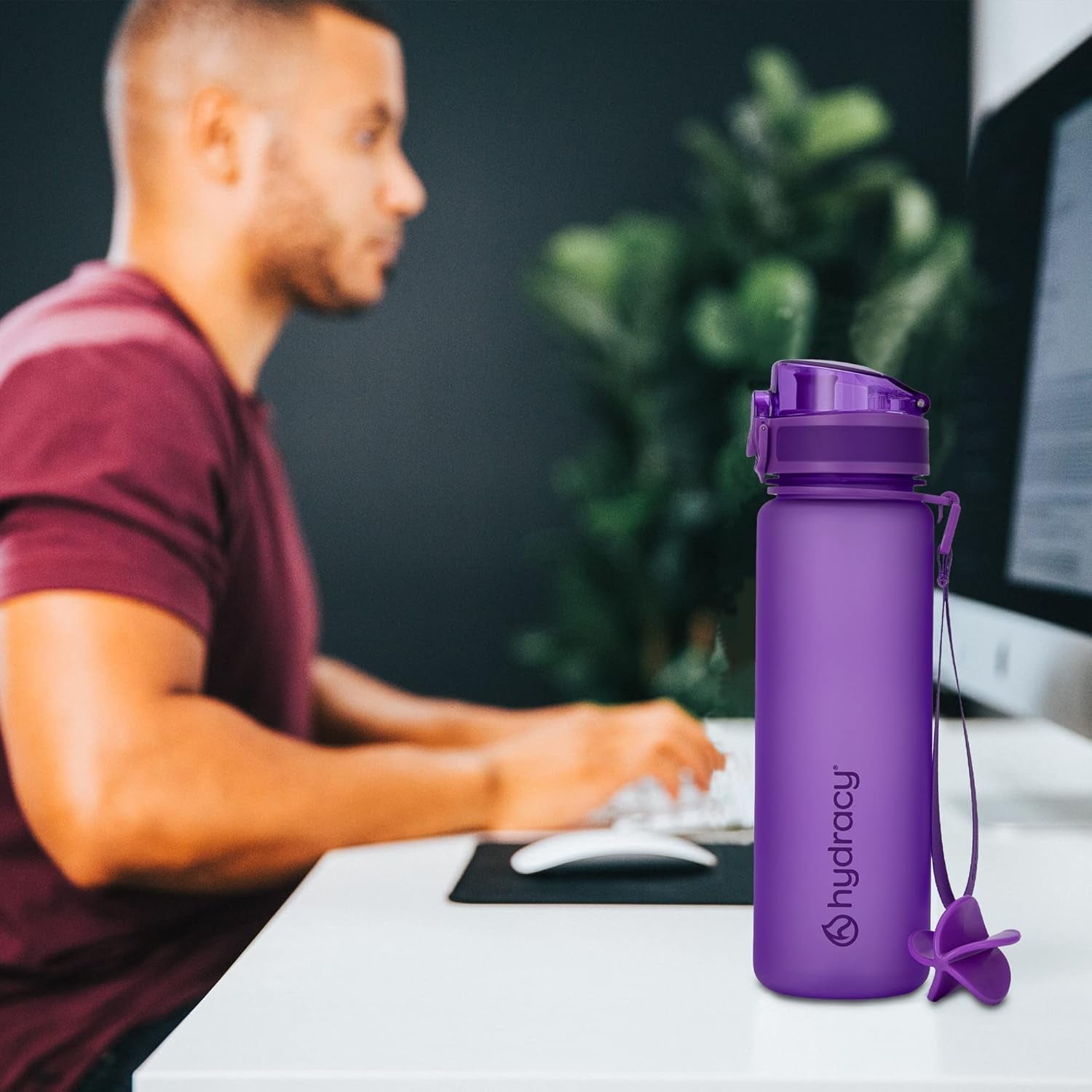 Water Bottle with Shaker Ball & Time Marker - 500Ml 17Oz Bpafree Water Bottle -Leak Proof & No Sweat Gym Bottle W/Fruit Infuser Strainer -Ideal Gift for Fitness, Sports & Outdoors -Berry Blue - WORLD TIME VISITS