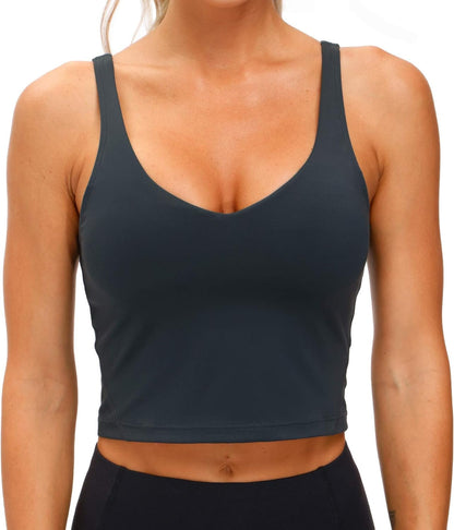Womens' Sports Bra Longline Wirefree Padded with Medium Support