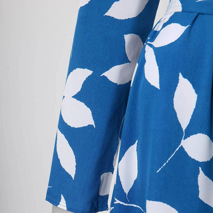 Kaftan Dresses for Women Floral Print Long Robe Ramadan Abaya Maxi Dress Long Sleeve Muslim Dubai Outfits
