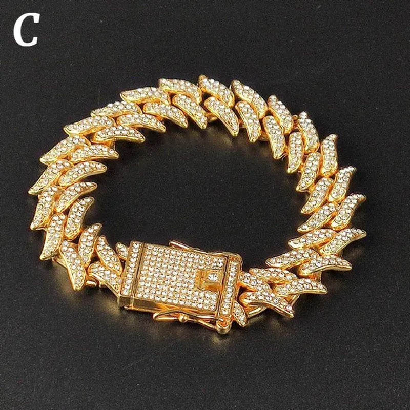 Men's Bracelet Hip Hop Fashion Bracelet Gold/Silver Bracelet Byzantine Chain Cuban Bracelet Festive Birthday Gift 1 Piece (8inch)