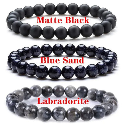 6mm 8mm Natural Stone Chakra Beaded Charm Bracelets Tiger Eye Amethyst Lapis Lazuli Healing Beads Bracelet Women Yoga Jewelry