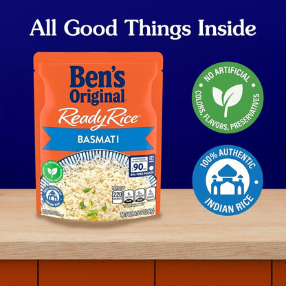 Ready Rice Basmati Rice, Easy Side Dish, 8.5 Oz Pouch (Pack of 6)