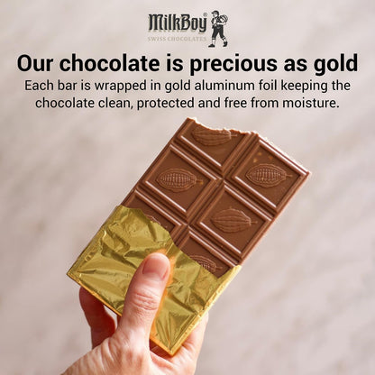Milkboy Swiss Chocolate Bars - Premium Swiss Alpine Milk Chocolate - Smooth European Milk Chocolates Gift - Sustainably Farmed Cocoa - Gluten Free - 3 Oz, Pack 2